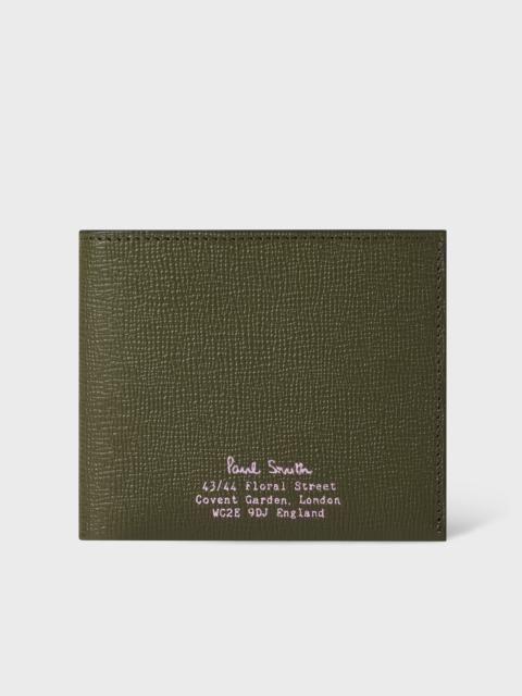 Paul Smith Green 'Floral Street' Grained Leather Billfold Wallet