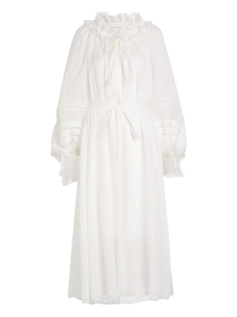 Zimmermann ruffled tie midi dress