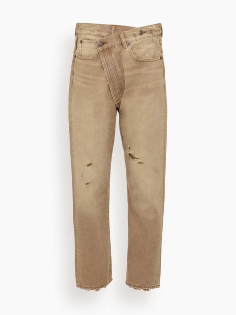 R13 Crossover Jean in Ash Khaki