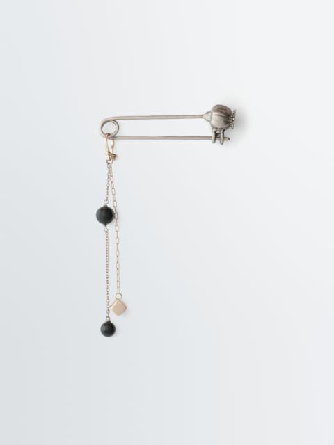 Lemaire THISTLE PIN BAG CHARM WITH ONYX BEAD