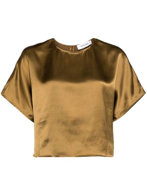 cropped satin T-shirt