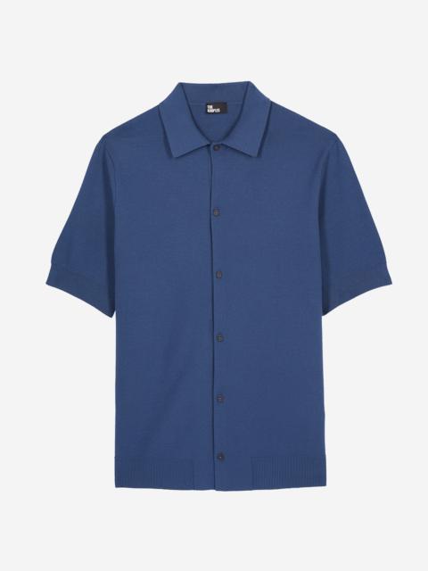 The Kooples BLUE SHORT-SLEEVED KNITTED SHIRT