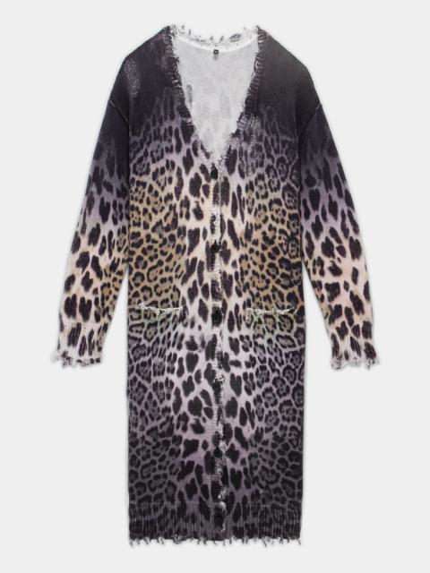 R13 FADED LEOPARD LONG CARDIGAN | R13