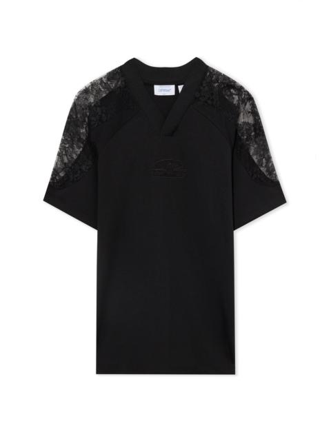 Off-White Lace Insert Soccer Dress
