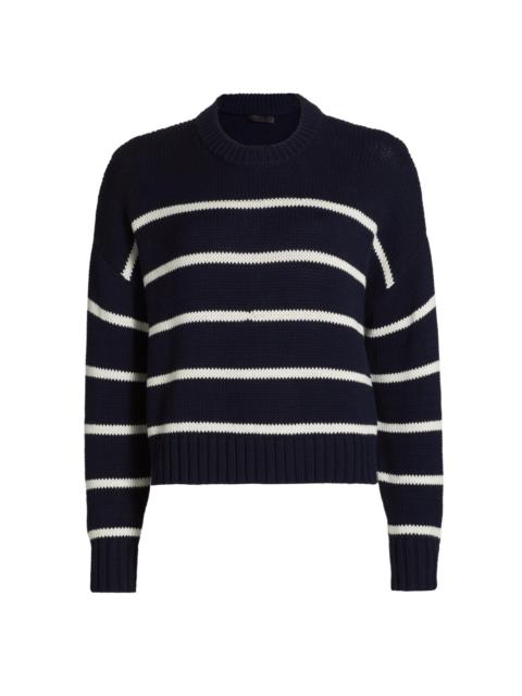 Jenni Kayne Women's Chloe Striped Cotton Crewneck Sweater - Navy Stripe