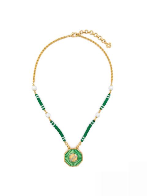tennis-pendant chain necklace
