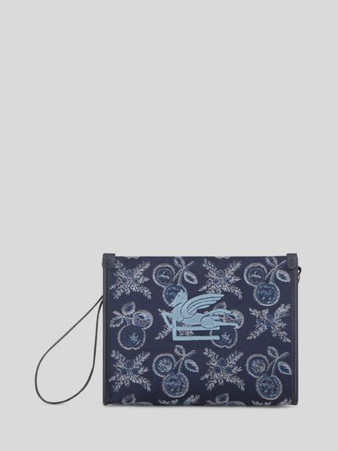 Etro MEDIUM JACQUARD POUCH WITH APPLES