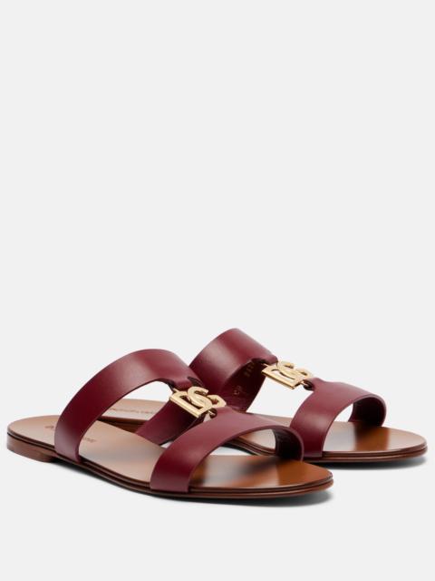Dolce & Gabbana DG leather slides