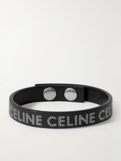 CELINE Studded Leather Bracelet Black