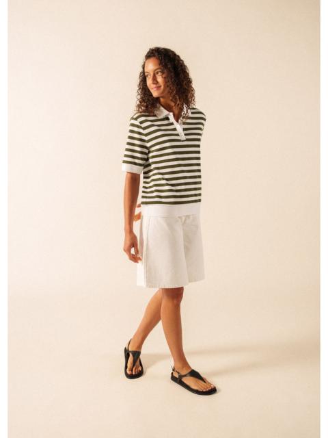 SAINT JAMES CAROLA Striped Knit Polo Shirt