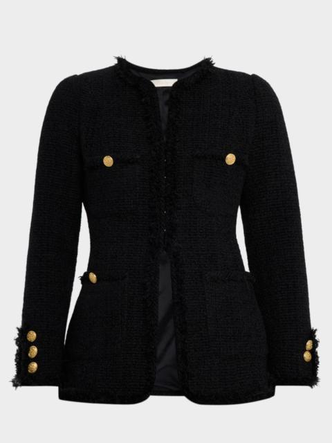 LoveShackFancy Adrina Tweed Embellished Jacket