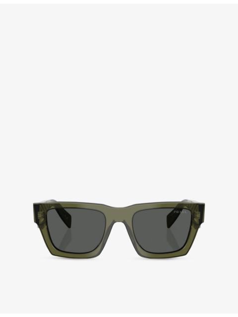 Prada PR A06S Rectangle-Frame Acetate Sunglasses