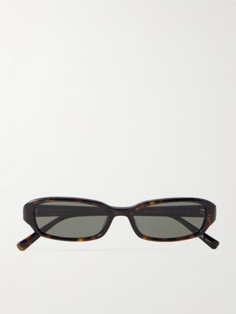 SAINT LAURENT Panthos Oval-Frame Tortoiseshell Acetate Sunglasses