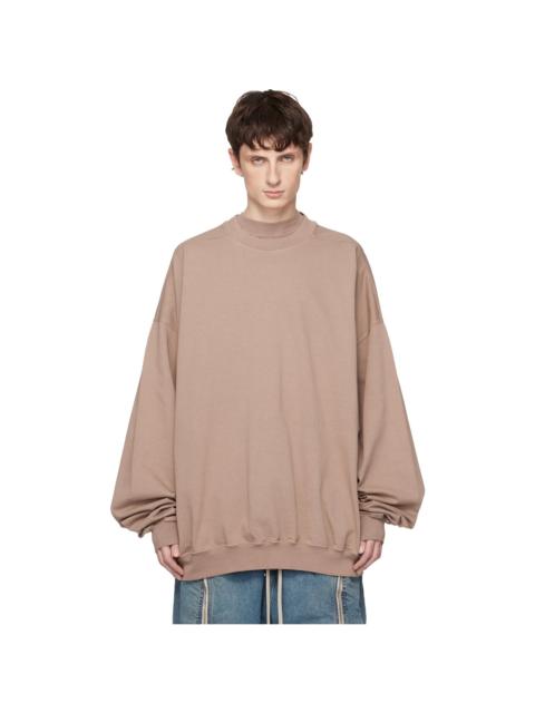 Rick Owens DRKSHDW Taupe Temple Hun Crewneck Sweatshirt