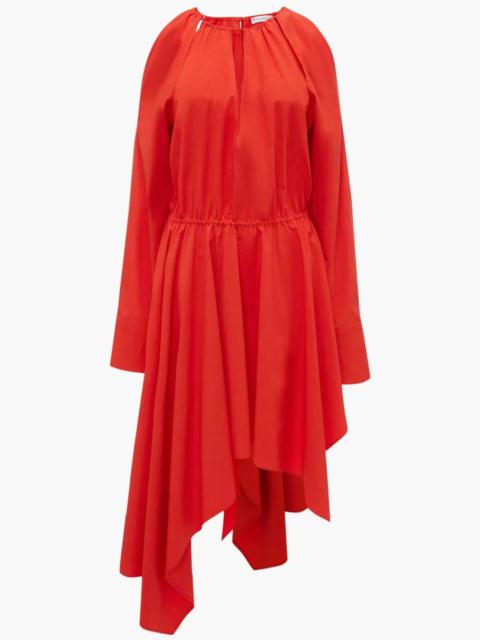 JW Anderson SLIT DETAIL ASYMMETRIC V NECK DRESS