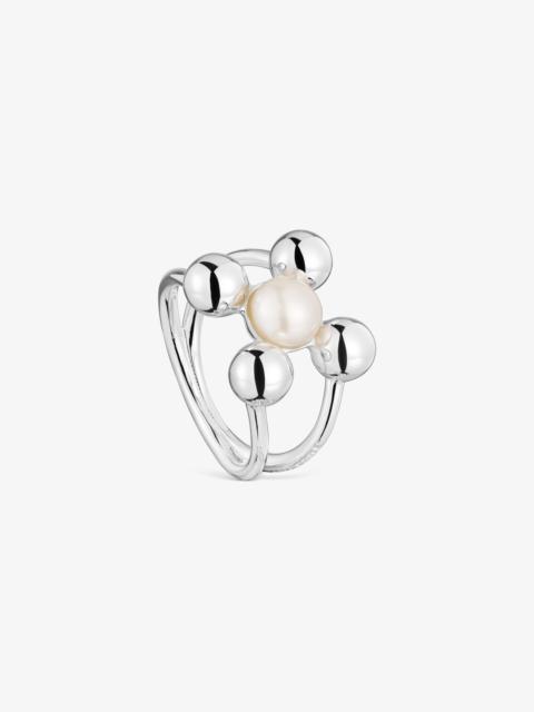 TOUS Large silver and cultured pearl motifs Ring Sugar Party