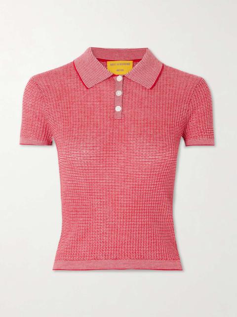 GUEST IN RESIDENCE Ribbed cashmere polo sweater Pink