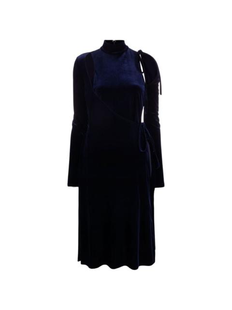 VERSACE JEANS COUTURE cut-out velvet wrap dress