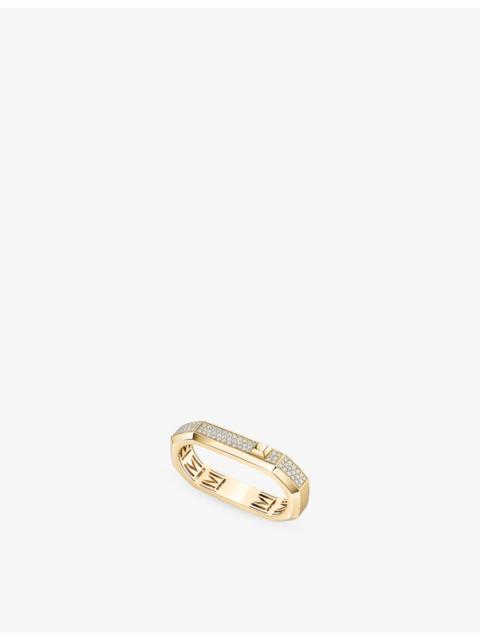MESSIKA Moderniste 2 fingers Pave 18ct Yellow-Gold And 0.80ct Diamond Ring
