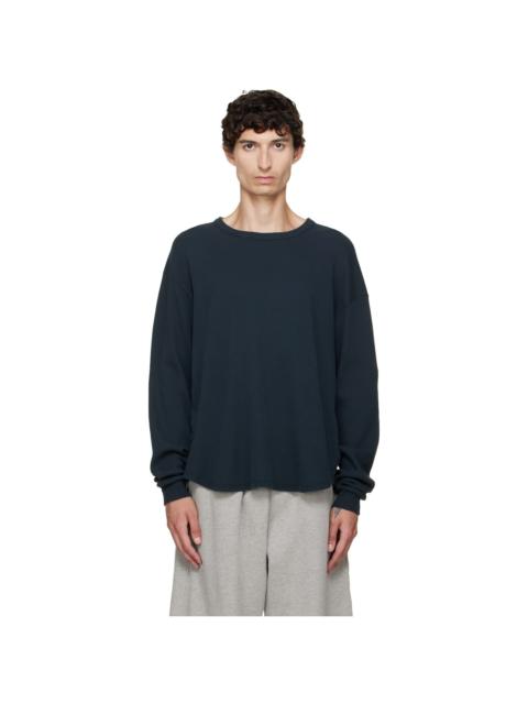 LES TIEN Black Thermal Baseball Hem T-shirt