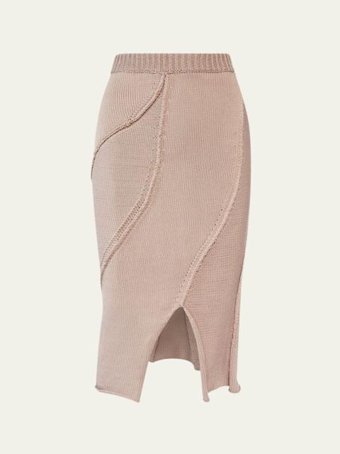 AISLING CAMPS Eddy Diagonal Knit Slit Skirt