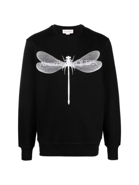 dragonfly-print cotton sweatshirt