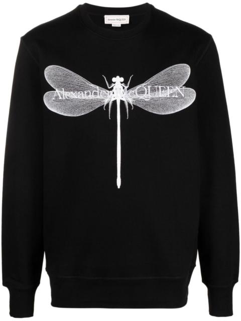 dragonfly-print cotton sweatshirt