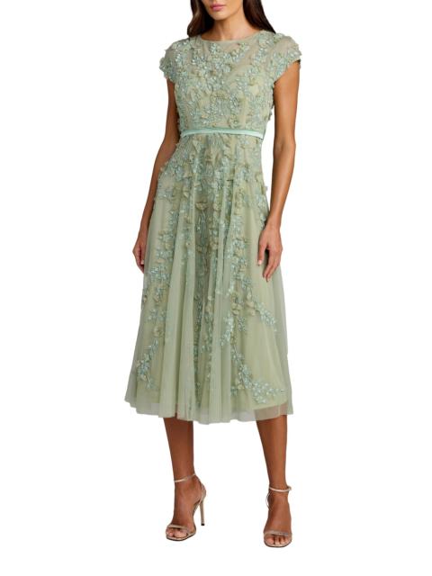MAC DUGGAL Women's Embellished Mesh A-Line Cocktail Dress - Sage