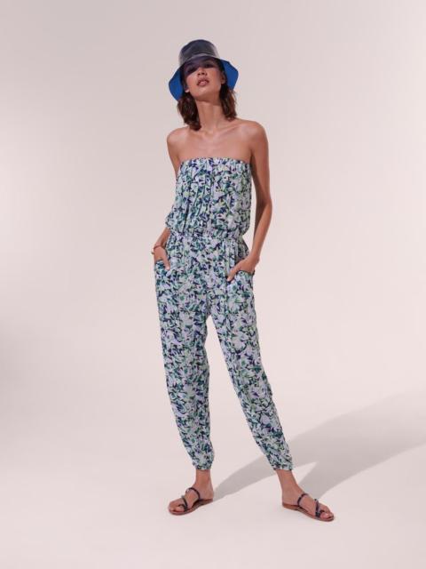 Poupette St Barth Long Jumpsuit Ambra - Blue Orchidee