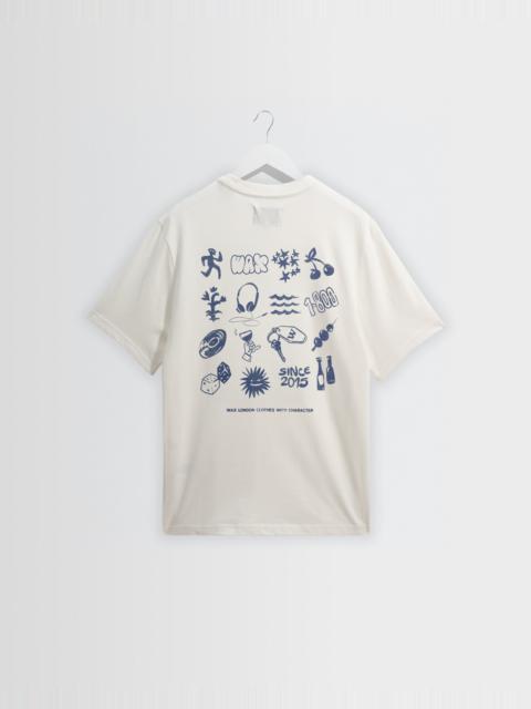 Wax London Dean - Off White Grid Sketch Graphic T-Shirt