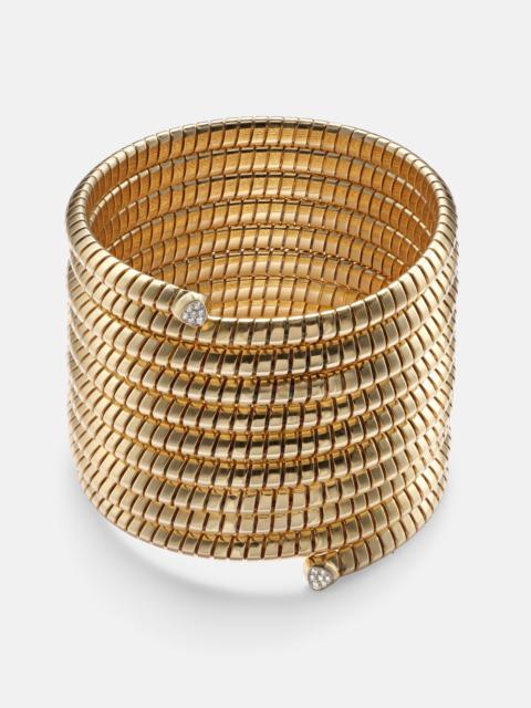 Marina B Trisolina 18kt gold bangle with diamonds
