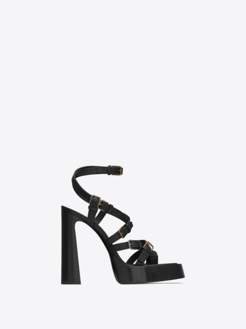SAINT LAURENT platz platform sandals in smooth leather