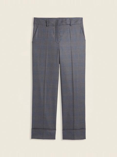 SLOWEAR Wide-fit trousers in checked wool flannel