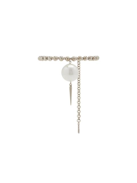 Alessandra Rich CHAIN CHOKER WITH PEARL PENDANT
