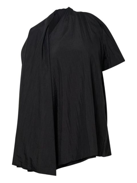pushBUTTON draped short-sleeve top