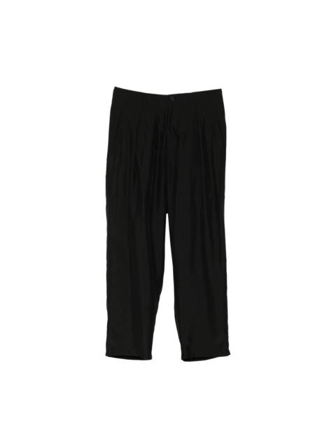 Yohji Yamamoto TUCKED SILK TROUSERS