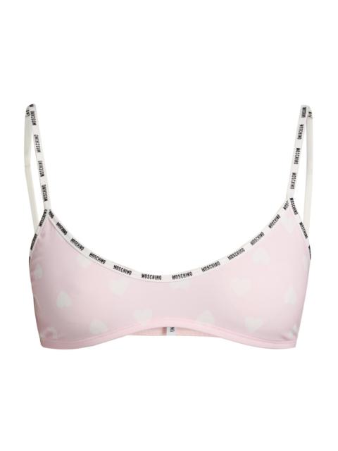 Moschino Women's Heart-Print Logo Bra - Multi Pink