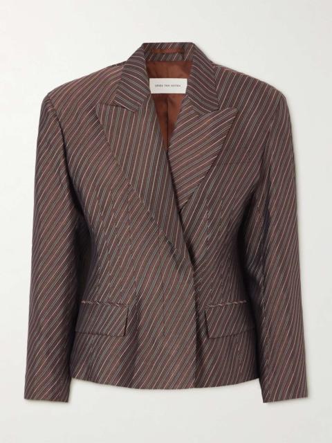 Dries Van Noten Dries Van Noten Burgundy Striped Jacket With