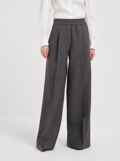 Brunello Cucinelli Virgin wool organza loose track trousers