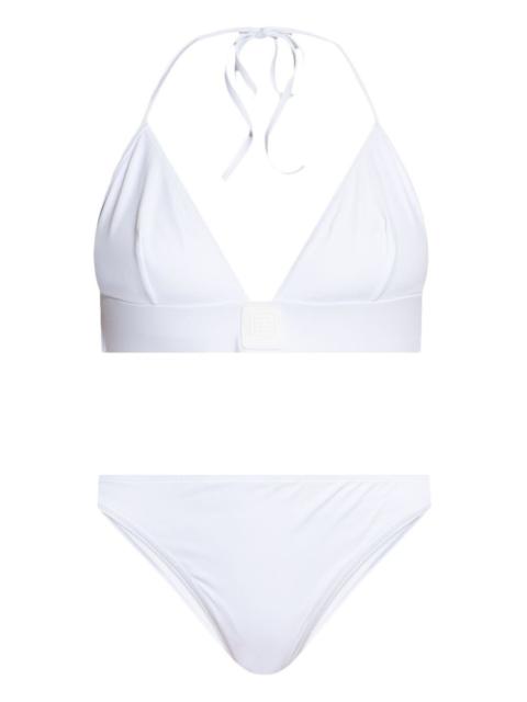 Balmain logo patch bikini
