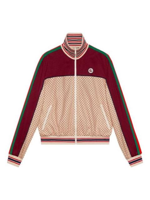 (WMNS) Gucci Interlocking Print Jersey Jacket 'Beige Bordeaux' 655196-XJDFP-9115