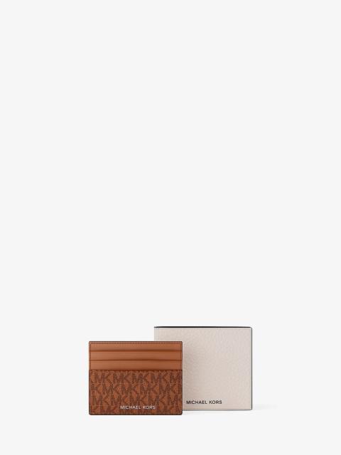 MICHAEL KORS Pebbled Leather Billfold Wallet and Signature Logo Card Case Gift Set
