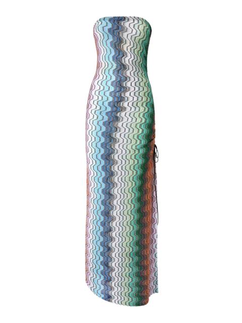 Missoni Strapless Knit Maxi Coverup Dress blue