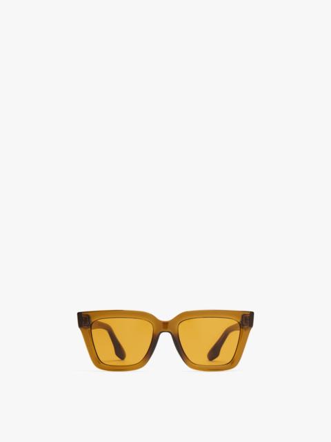 Victoria Beckham Crystal Frame Sunglasses In Khaki