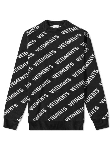 VETEMENTS VETEMENTS All Over Logo Crew Sweat