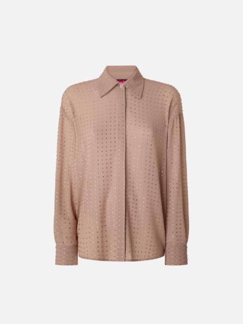 PINKO RHINESTONED GEORGETTE SHIRT
