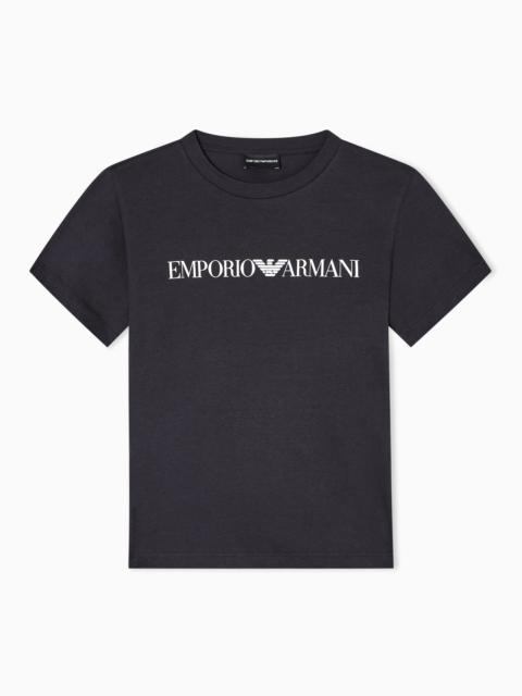 EMPORIO ARMANI ASV Organic-jersey T-shirt 로고 인쇄