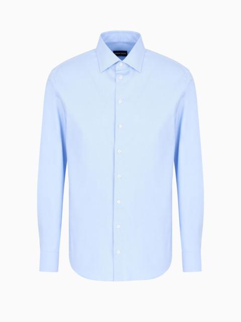 GIORGIO ARMANI Regular-fit shirt made from micro-armure stretch cotton