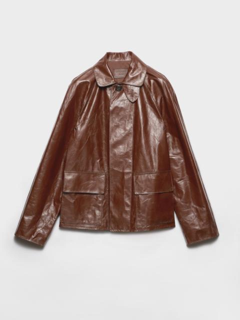 Prada Vintage-look leather blouson jacket