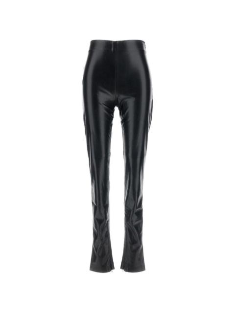THE ANDAMANE faux-leather zipped-hem trousers